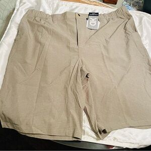Tan Flat Front Casual Shorts